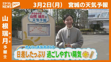 “日差したっぷり！過ごしやすい陽気” 2日(月)宮城の天気