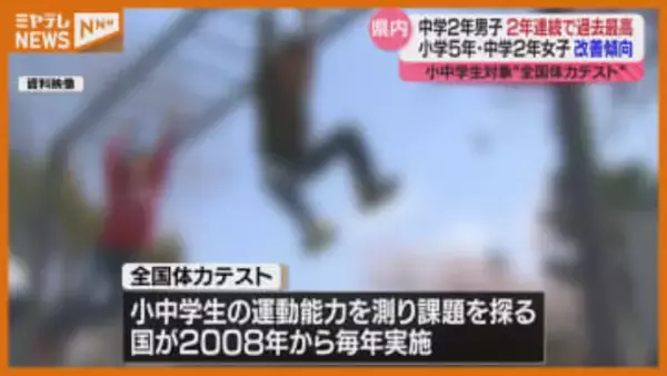 小中学生が対象『全国体力テスト』、宮城では『中学2年男子』が2年連続で“過去最高”