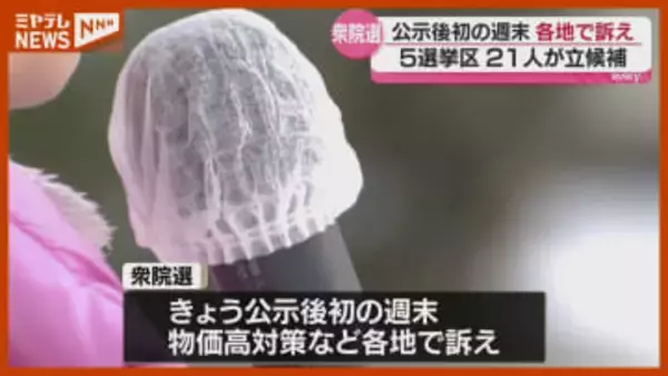 衆院選公示後初の週末　候補者が各地で支持を呼びかけ　＜宮城＞