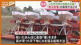 「「春作業の手間が省ける」乾いた田んぼに直接 種をまく『乾田直播』の実演（宮城・角田市）」の画像1