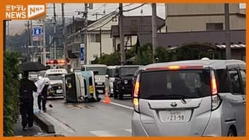 青葉区下愛子の国道で軽自動車の横転事故　20代女性軽傷　宮城・仙台市