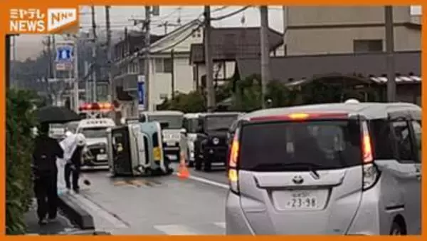 青葉区下愛子の国道で軽自動車の横転事故　20代女性軽傷　宮城・仙台市