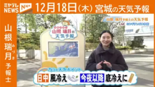 “日中は風冷え 今夜以降は底冷えに” 18日(木)宮城の天気