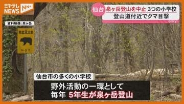 【登山を中止】登山道付近でクマ目撃、泉ヶ岳登山を予定していた仙台市内3つの小学校