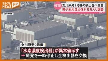 【女川原発2号機】宮城県などが立ち入り調査、2025年「水素濃度検出器」に不具合生じた問題受けて