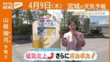 “暖気北上↑ さらにポカポカ” 9日(木)宮城の天気