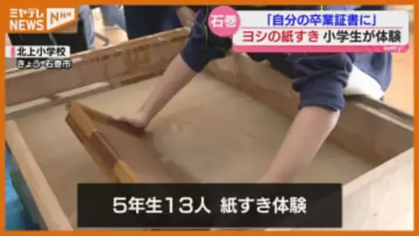 北上川のヨシを使って…輪島の和紙職人の指導、「紙すき」体験 宮城・石巻市