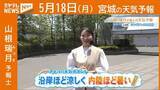 「“沿岸ほど涼しく 内陸ほど暑い”18日(月)宮城の天気」の画像1