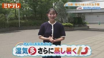 湿気多 さらに蒸し暑く！ 14日(火 )宮城の天気