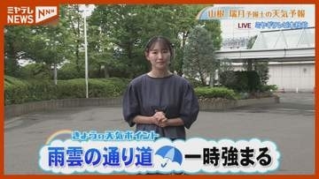 雨雲の通り道 一時強まる　8月12日(水)宮城県の天気予報