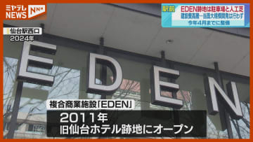 仙台駅西口『EDEN』跡地、“駐車場と人工芝スペース“暫定的に整備…建設費高騰で当面 大規模開発行わず