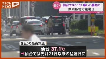 「サウナに行っているような感じ」仙台で今年最高の37.1℃  各地で猛暑日＜宮城＞