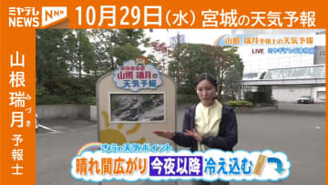 “晴れ間広がり 今夜以降冷え込む” 29日(水) 宮城の天気