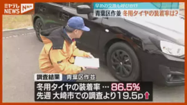 【冬用タイヤ】装着率は『86.5%』、仙台市作並地区での国の調査「早めの装着を」