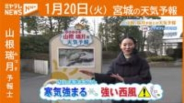 “寒気強まる 強い西風注意” 20日(火)宮城の天気