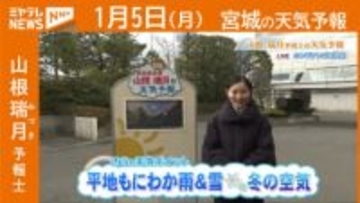 “平地もにわか雨＆雪 冬の空気” 5日(月)宮城の天気