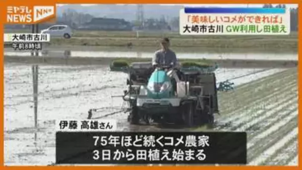 GW田植えはじまる 猛暑や水不足心配も…「美味しいコメができれば」 宮城
