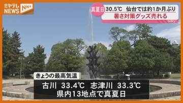 梅雨はどこへ？仙台で約１か月ぶりの真夏日