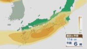 【黄砂情報】大陸からの黄砂 11日(土)は関東にも 12日(日)にかけては北陸や東北でも飛んでくる見込み 飛来予想シミュレーション