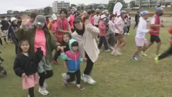 乳がん検診呼びかけ「Pink park run」走る歩くで有酸素運動 母の日前にランニング 石川・金沢市