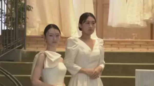 石川県白山市の伝統工芸「牛首紬」のウエディングドレスがお披露目