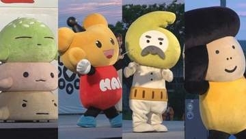 「テレ金ちゃん」「ミィーゴチャン」「テミじぃ」「石川さん」 石川県の民放4局のキャラクターが並ぶ “#WAKUをこえろ!”が能登の夏祭りに