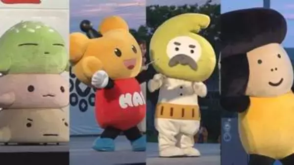 「テレ金ちゃん」「ミィーゴチャン」「テミじぃ」「石川さん」 石川県の民放4局のキャラクターが並ぶ “#WAKUをこえろ!”が能登の夏祭りに