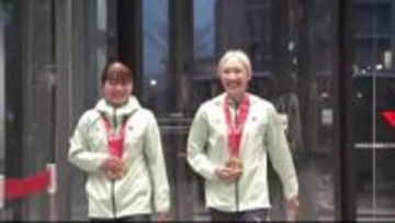 世界トランポリン競技選手権大会で金メダル トランポリン森ひかる選手と田中沙季選手に石川県スポーツ特別賞 森選手は最多5回目