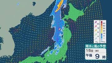 【台風情報】台風9号（バービー）が再び日本へ 15日(水)以降日本海を通り北海道付近へ 温帯低気圧になっても「風は台風並み」に 北陸から北海道では雨風強まる 雨と風シミュレーション