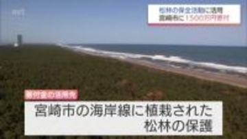 企業版ふるさと納税制度を活用し松林の保全活動を　宮崎市にシーガイアの運営企業が1500万円を寄付