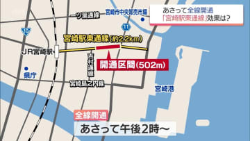 「交通量もだいぶ軽減される」 宮崎駅とイオンモール方面を直結する新道路が7日午後2時開通