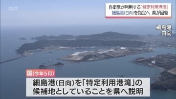 自衛隊などが利用可能に整備「特定利用港湾」　日向市細島港の指定を宮崎県が受け入れ