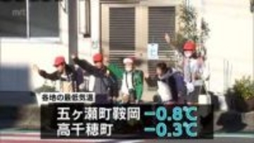 五ヶ瀬町で-0.8℃など　宮崎県内は2月中旬から下旬並みの寒い朝に