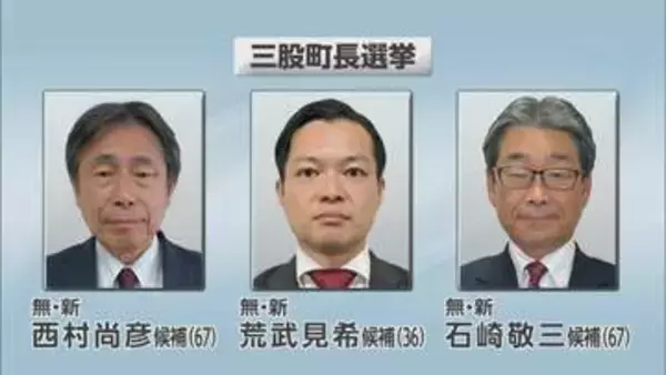 新人3人の争い　三股町長選　投票進む