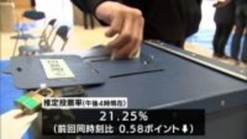 衆院選　投票進む　宮崎県内の推定投票率は午後4時現在で21.25%　前回をわずかに下回る