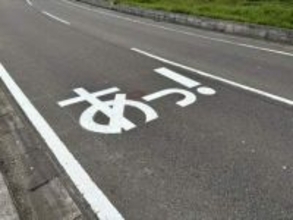 事故が大幅減の前例も 路面に謎の「あっ！」出現 危険な通学路の安全対策