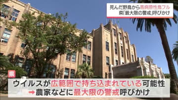 延岡市で死んだ野鳥から「高病原性鳥インフルエンザ」確認　宮崎県が農家などに最大級の警戒呼び掛け