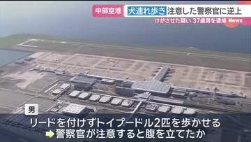 中部空港　トイプードル連れ歩き注意した警察官に逆上　けがさせた疑い　37歳男を逮捕