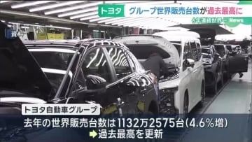 トヨタ自動車グループの世界販売台数 1132万2575台で過去最高を更新　6年連続で世界一に