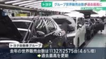 トヨタ自動車グループの世界販売台数 1132万2575台で過去最高を更新　6年連続で世界一に