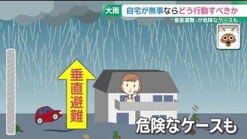 急な大雨にみまわれたときは浸水被害を避け「垂直避難」が基本　状況に応じた行動が重要