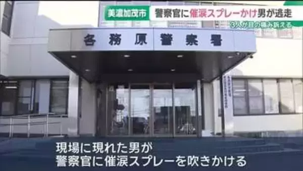 捜査中の警察官に催涙スプレーかけ男が逃走　3人が目の痛みを訴える　岐阜