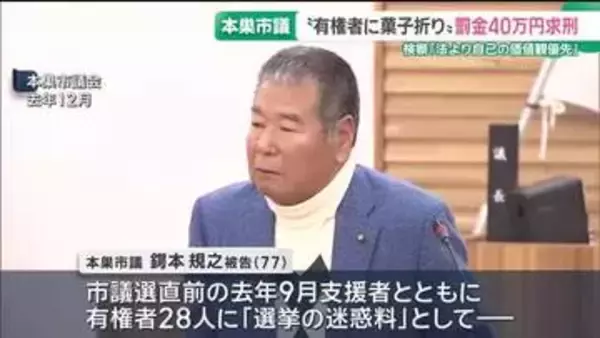 「法よりも自己の道徳や価値観を優先」罰金40万円を求刑　弁護側は無罪を主張　岐阜の本巣市議の裁判