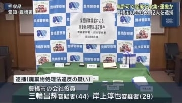 無許可で産業廃棄物を収集・運搬した疑い　愛知県豊橋市の会社役員2人を逮捕