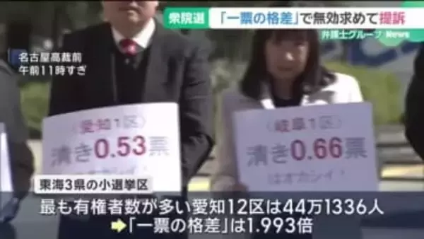 「一票の格差」衆院選の無効を求める　弁護士グループが全国14の高裁・支部に一斉提訴