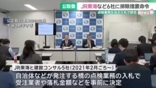 JR東海など6社が橋の点検業務の入札で談合　公正取引委員会が排除措置命令