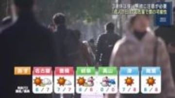 3連休の東海地方は厳しい寒さ　「成人の日」は名古屋でも雪の可能性も