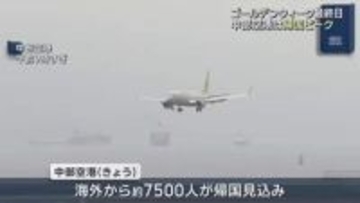 国際線は帰国がピーク　GW期間　予約者数は去年の同じ時期の87％　中部空港