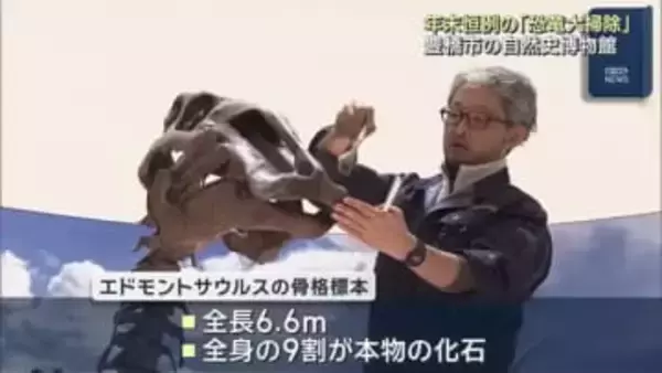 はけやブラシで…年末恒例の「恐竜の大掃除」 愛知・豊橋市の自然史博物館　ボランティアも参加
