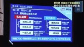 野田塾で早くも来春の高校受験向け講演会　愛知は入学金・授業料実質無償化の私立高校人気が高まる傾向に